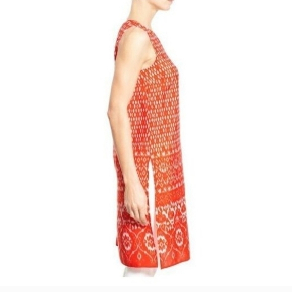 VINCE Camuto | Marrakech Fiery Red Print Tunic Coverup Sleeveless Dress Size M - Picture 9 of 9